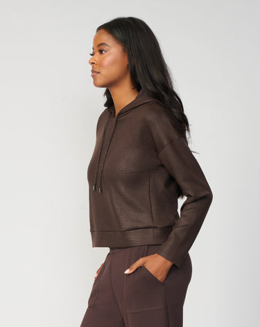 Coated Yummy Croc-Texture Hoodie