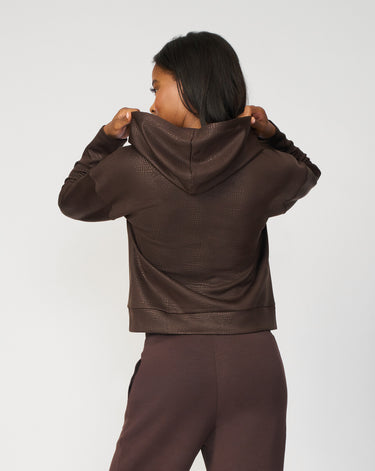 Coated Yummy Croc-Texture Hoodie