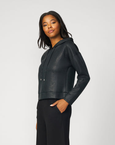 Coated Yummy Croc-Texture Hoodie