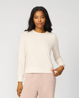 Crewneck Tonal Stripe Pullover Sweatshirt