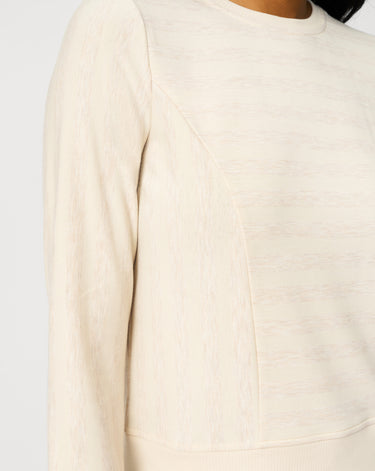 Crewneck Tonal Stripe Pullover Sweatshirt