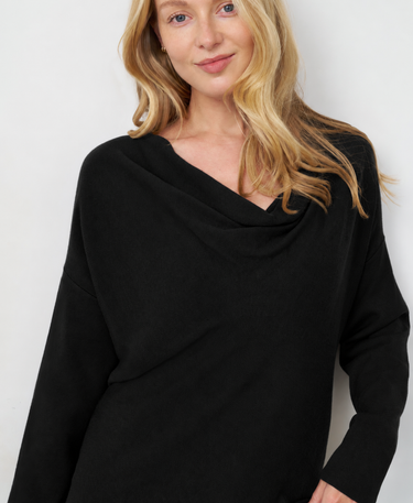Draped Cowl Neck Sweater