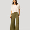 Wide Leg Ponte Pant with Snap Pockets