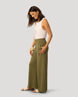 Wide Leg Ponte Pant with Snap Pockets