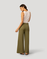 Wide Leg Ponte Pant with Snap Pockets