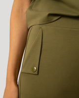 Wide Leg Ponte Pant with Snap Pockets