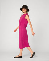 Lightweight Curved Midi Skirt with Pockets