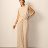 Pintuck Wide Leg Cotton Lawn Pant