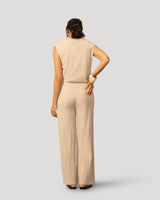 Pintuck Wide Leg Cotton Lawn Pant