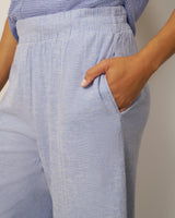 Cross-Dyed Linen Cropped Leg Pant