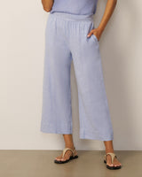 Cross-Dyed Linen Cropped Leg Pant