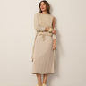 Seamed Crinkle Midi Skirt