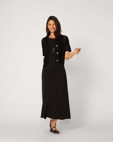 Short Sleeve Button Cardigan