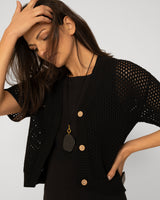 Short Sleeve Button Cardigan