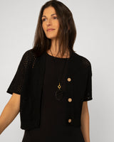 Short Sleeve Button Cardigan