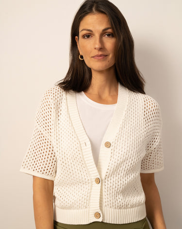 Short Sleeve Button Cardigan