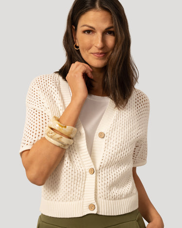 Short Sleeve Button Cardigan