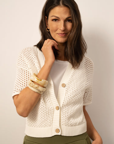 Short Sleeve Button Cardigan