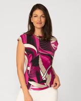 Printed Side Ruched Tee