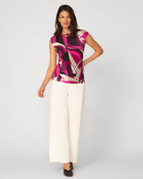 Printed Side Ruched Tee