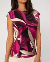 Printed Side Ruched Tee