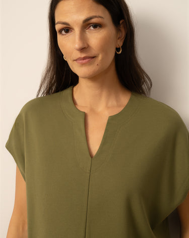 Split Neck Dolman Top