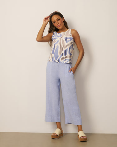 Printed Top with Draped Back Detail