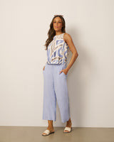 Printed Top with Draped Back Detail