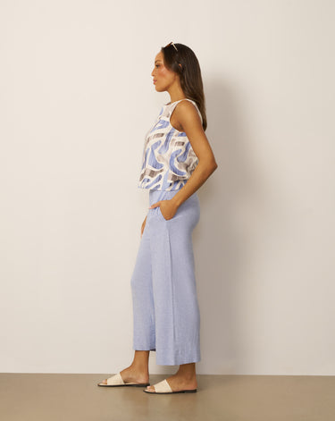 Printed Top with Draped Back Detail