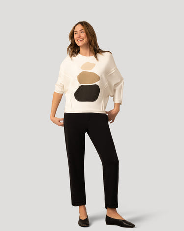 Printed Dolman 3/4 Sleeve Top