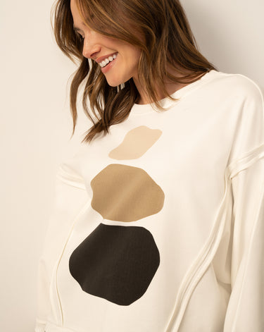 Printed Dolman 3/4 Sleeve Top