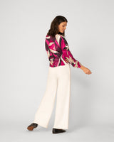 Crinkle Knit Blouse with Balloon Sleeves