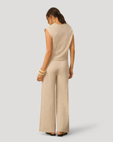 Sleeveless Pleated Muscle Tee