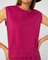 Sleeveless Pleated Muscle Tee