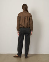Vegan Suede Bubble Zip Bomber