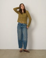 Lace Stitch Mix Media Cardigan