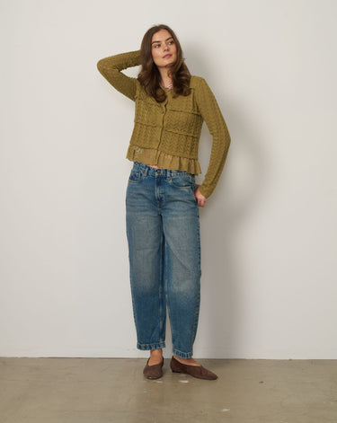 Lace Stitch Mix Media Cardigan