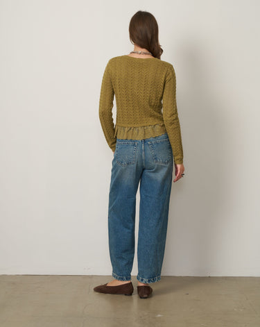 Lace Stitch Mix Media Cardigan