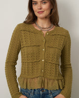 Lace Stitch Mix Media Cardigan