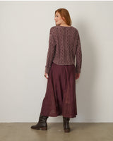Oversized Cable Knit Henley Sweater