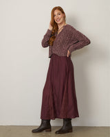 Oversized Cable Knit Henley Sweater
