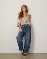 Floral Lace Trim Blouse