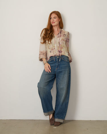 Floral Lace Trim Blouse