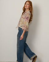 Floral Lace Trim Blouse