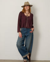 Lace Trim Peasant Blouse