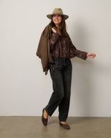 Paisley Lace Trim Peasant Blouse