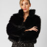 Obsidian Cropped Faux Fur Jacket