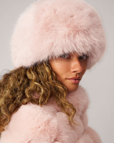 Pill Box Faux Fur Hat