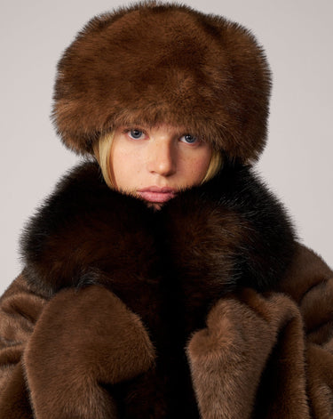 Pill Box Faux Fur Hat