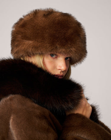 Pill Box Faux Fur Hat